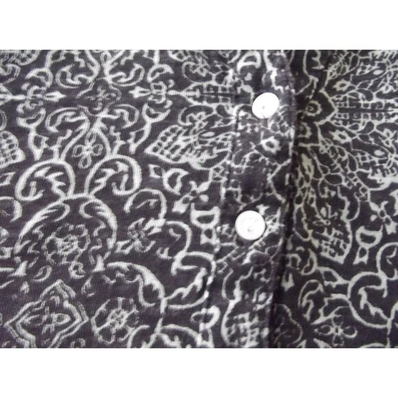 Lucky Brand John Robshaw Top Womens Sz Medium Brown floral print Henley pullover - Picture 5 of 10